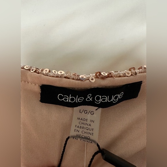 Cable & Gauge Rose Gold Sequin long sleeve Blouse - Picture 5 of 6